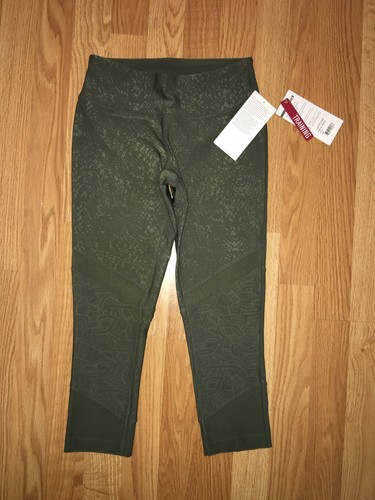 Nuevo con etiquetas Pantalones Mondetta MPG Capri Mezcla Medios Embosados Oliva Azul Marino XS S M - Imagen 8 de 15