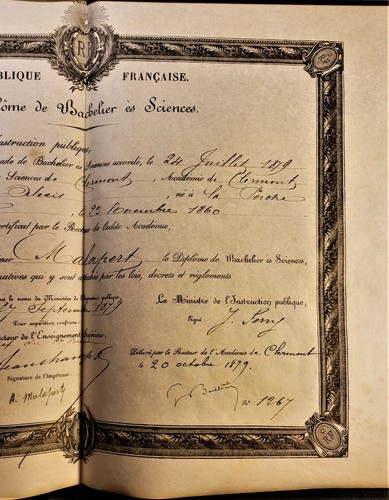 BACHELOR OF SCIENCES DIPLOMA ON PARCHMENT WITH SEAL SIGNED ON OCTOBER 20, 1879 - Picture 11 of 12