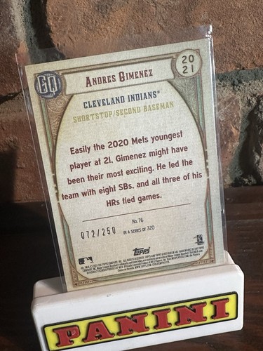 2021 Topps Gypsy Queen - Indigo #76 Andres Gimenez /250 (RC) - Picture 2 of 2