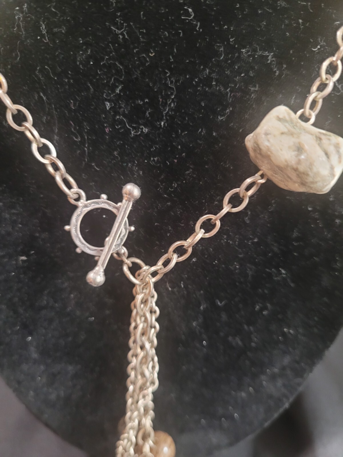 Custom Made Statement Gemstone Lariat Necklace - image 4