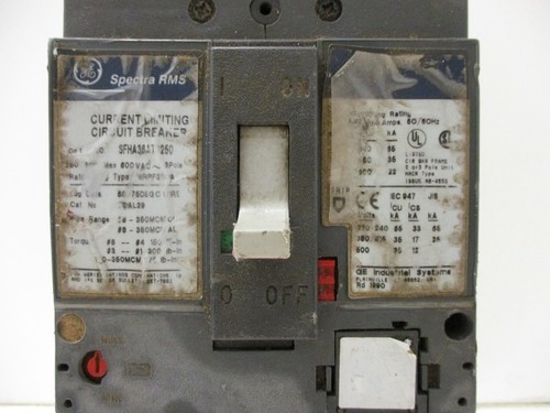 GENERAL ELECTRIC SFHA36A1T0250 CIRCUIT BREAKER SPECTRA RMS 250A - Picture 3 of 7
