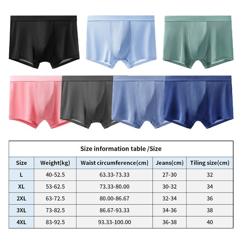 Mens Ice Silk Boxer Shorts Briefs Seamless Comfy Underwear Trunks Underpants - Picture 2 of 20