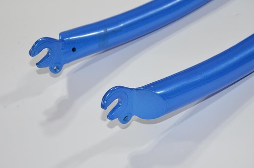 Vintage 1-inch 1” threaded pipe Rigid MTB Fork 26" Blue retro V brake - Picture 4 of 7