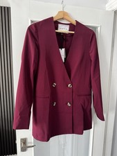 HOPE Burgundy Double Breasted Blazer Jacket Size 38/40 Brand New With Tags