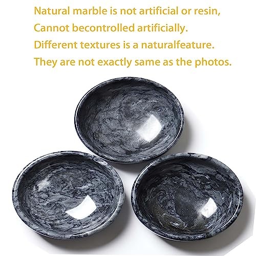 Natural Marble Decorative Bowls for Home Decor, 4.72 inch Hand-Carved - Picture 5 of 6