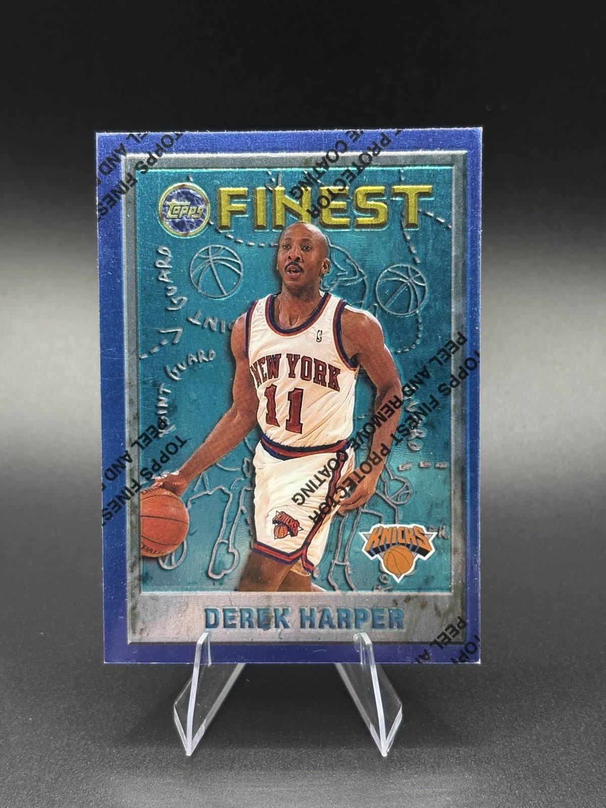 1995-96 Topps Finest - Derek Harper #54 Refractor - New York Knicks
