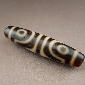 Antique Mystic Power Himalayan 4-Eye Tibetan Agate Dzi Bead Amulet 49.5mm