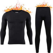 Men’s Thermal Base Layer Set – Fleece-Lined Long Johns for Skiing, Hunting & Col