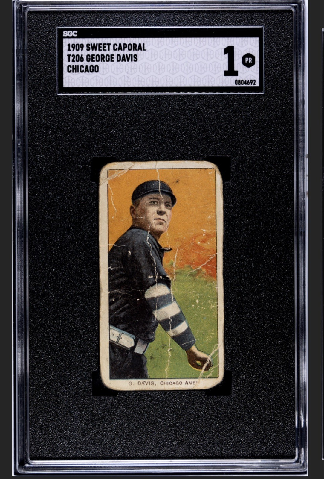 1909-11 T206 HOF George Davis Chicago Sweet Caporal Baseball Card  SGC