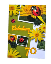 Einladungskarten zum 70.Geburtstag mit Umschl...