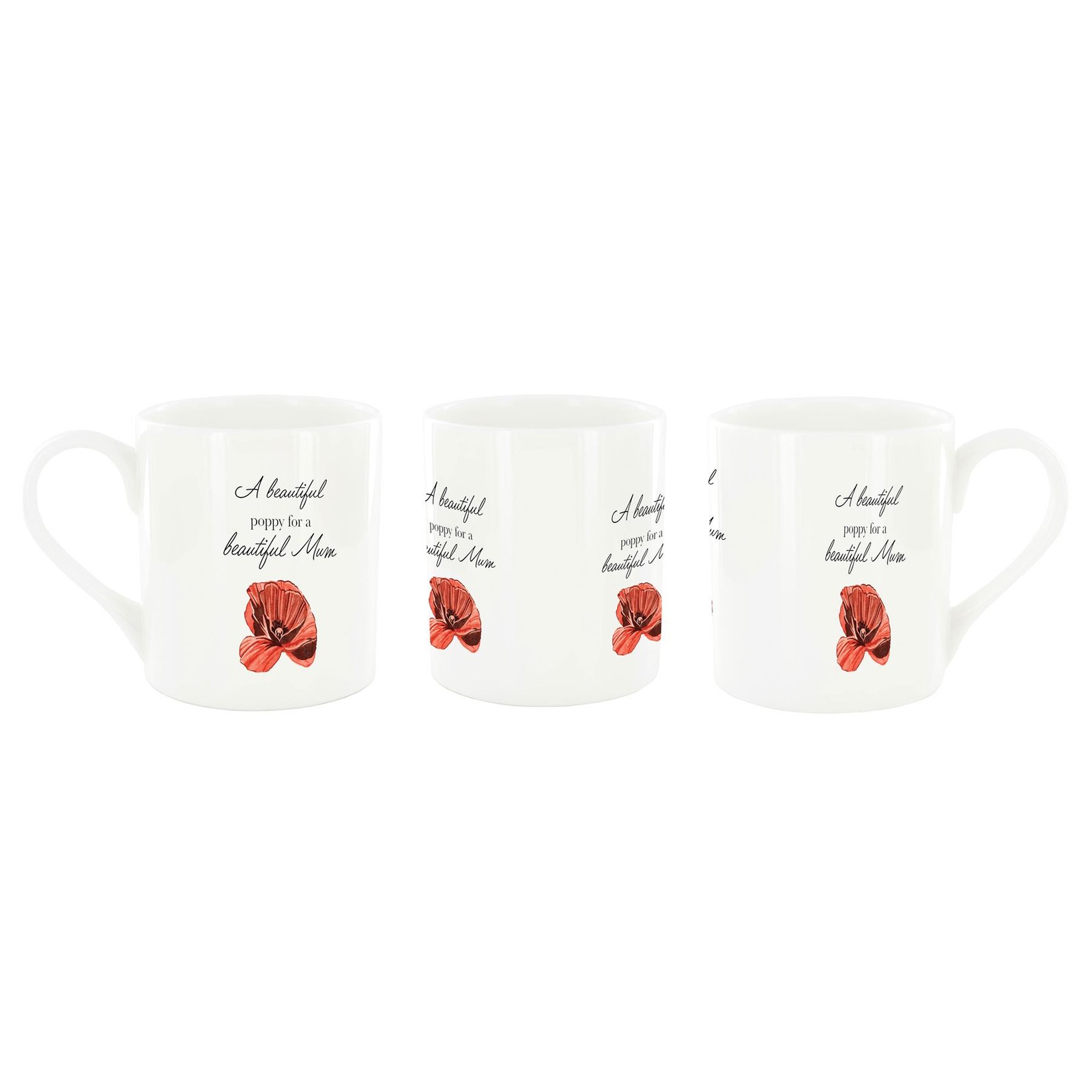 Poppies & Cornflowers Watercolour Artwork Floral Design Balmoral Bone China Mug