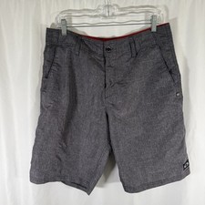 Oakley Trunks Men's 32 Grey Board Shorts Mesh Pockets Zip Button 10" Inseam