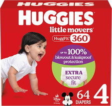 Huggies Size 4 Baby Diapers, Little Movers Huggfit 360  Baby Diapers with 360  W