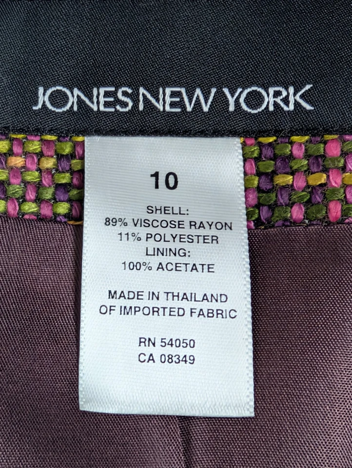 Jaqueta Blazer Feminina Jones New York Tamanho 10 Multicolorida Tweed 2 Botões - Imagem 3 de 4