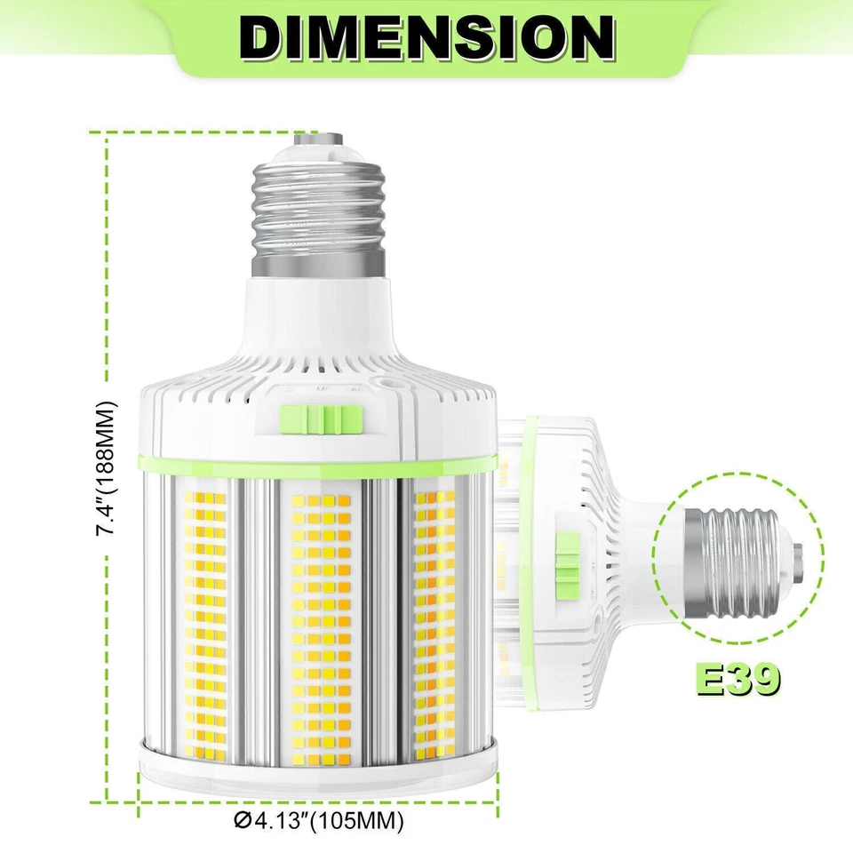 E39 Mogul Base, 100W LED Corn Bulb Warehouse High Bay Lighting 4500K/5000K/5700K - Image 2 of 4