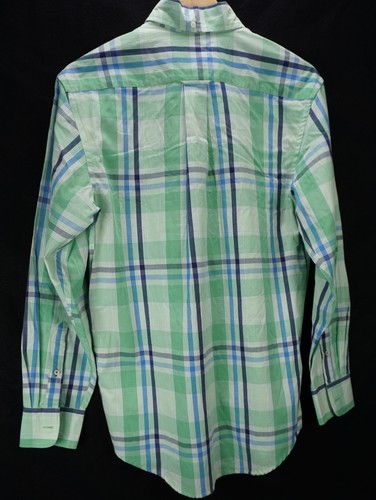 IZOD LONG SLEEVE SHIRT GREEN WHITE BLUE PLAID BUTTON DOWN MENS SIZE S SMALL - Picture 5 of 5