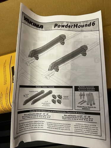 Yakima PowderHound 6 Ski or 4 Snowboard Universal Mount For Yakima Crossbars - Picture 6 of 7