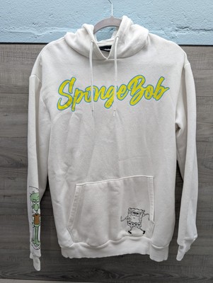 Men s Nickelodeon Sponge Bob Sweatshirt Size Medium White Hooded Pullover