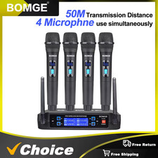 BOMGE Sistema Microfonico Wireless a 4 Canali Set Microfono Cordless Con Quattro