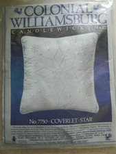 New Unopened Vtg Williamsburg Candlewicking Kit No. 7750 Pillow Coverlet Star