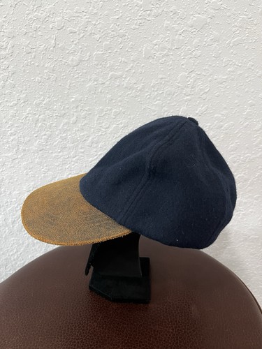 Cappello da baseball vintage Eddie Bauer cotone berretto tesa in pelle made in USA taglia S/M - Foto 3 di 10