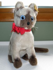 VINTAGE 1980-83 STEIFF CATTIE SIAMESE CAT 25 cm EAN 2740/25 MADE IN GERMANY