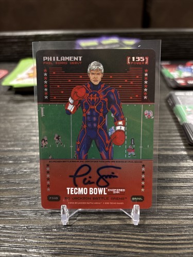Bo Jackson Battle Arena Tecmo Bowl Philament Phil Simms Auto Brawl Debut Giants