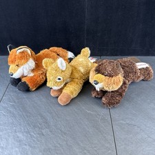 Aurora Mini Flopsie Lot of 3 Fox Deer Beaver 8" Plush Stuffed Animal Toy 107