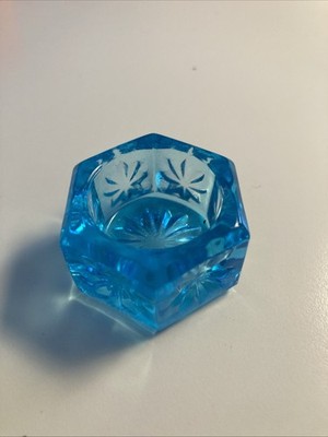 Mosser Open Salt Cellar ~ Blue Starburst ~ 