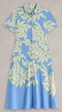 White Stuff Rua Blue/Green midi jersey shirt dress size 8/10/12/14/16/18