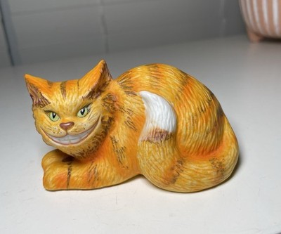 Danbury Mint Alice in Wonderland Cheshire Cat Figurine Orange Tabby Smile Kitten