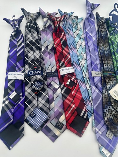 Boys Clip On Ties Lot Of 9 Kid Ties Multiple Styles Colors - Picture 11 of 12