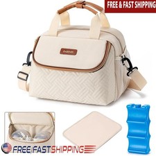 Insulated Breastmilk Cooler Bag W/ Ice Pack Adjustable Strap Baby Pump Storage