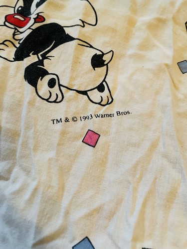 Vintage Baby Looney Tunes Spannbetttuch Tweety Sylvester Bugs Bunny - Bild 2 von 5