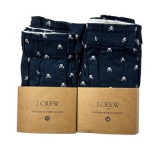 J Crew Boxers Men's MEDIUM 2 Pair Skulls  Crossbones Boxer Shorts