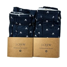 J Crew Boxers Men's MEDIUM 2 Pair Skulls & Crossbones Boxer Shorts