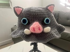 Demon SIayer Inosuke Inspired Crochet Hat, Anime Cosplay Winter Hat, Anime Gifts