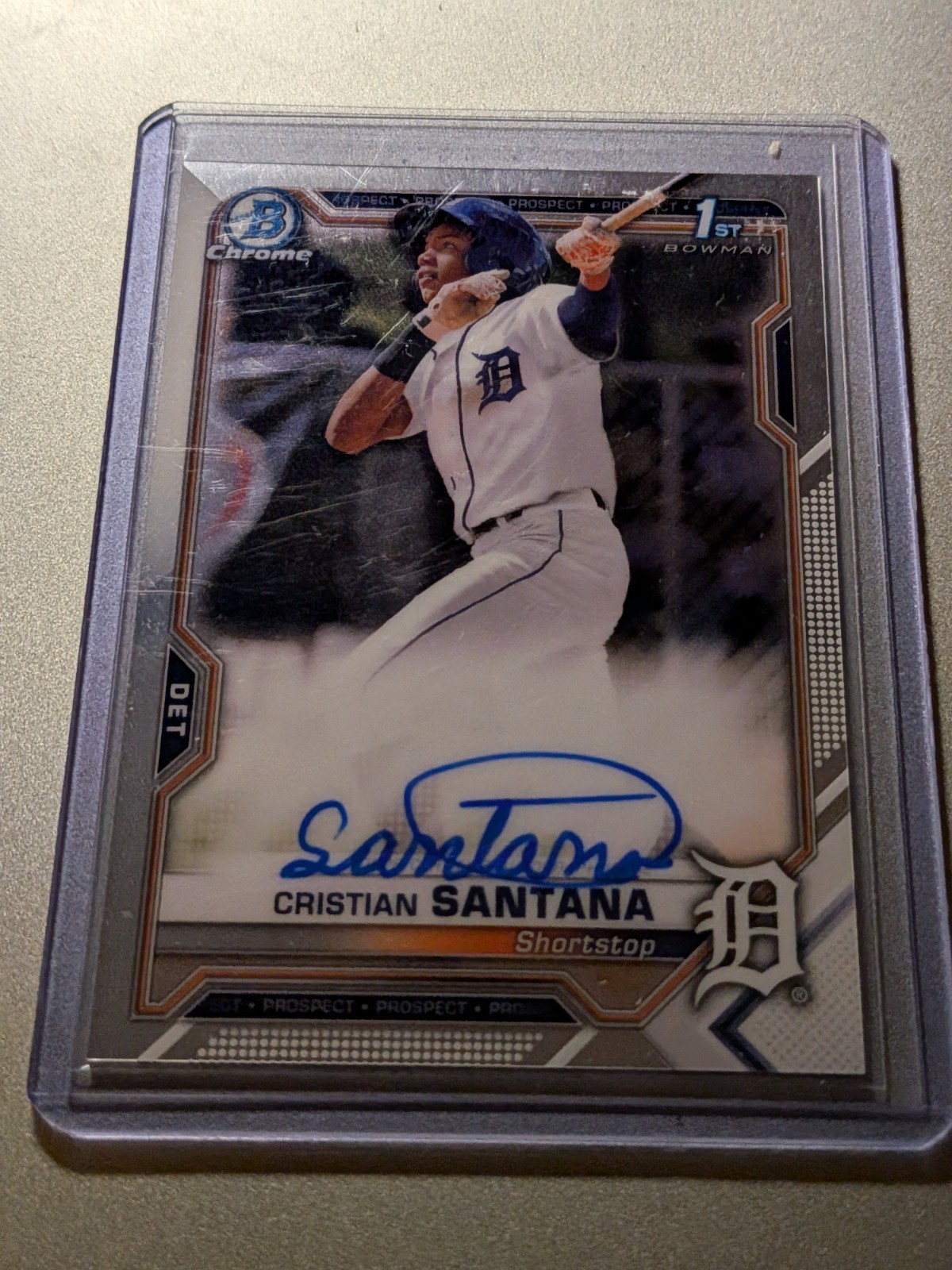 2021 Bowman Chrome 1st Cristian Santana Auto Detroit Tigers