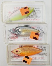 Rat-L-Trap Lures 3 units - bill lewis hard plastic case multicolor lot M18