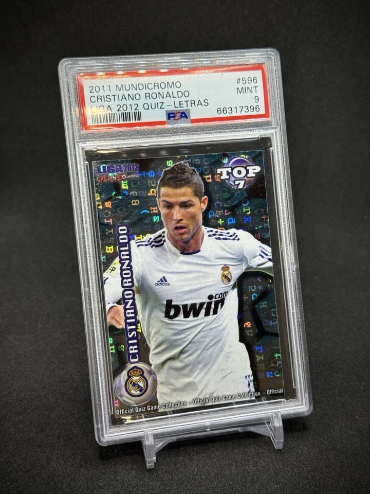 Cristiano Ronaldo 2011 Mundicromo Quite Foil La Liga Letras PSA 9 Como Nuevo Foto 2 de 3