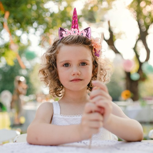 Einhorn Stirnband für Kinder Mädchen Geburtstag Kinder Krone Kopfbedeckung - Bild 7 von 12