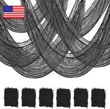 6 Pack Halloween Creepy Cloth 30X72 Inch Halloween Decor - Black