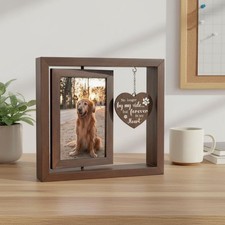 Rotating Photo Frame Sentimental Gift Memorial Photo Frame for Pet Owners