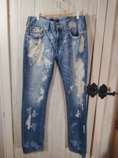 True Religion Jeans Bleach Acid Wash Skinny USA Mens 33