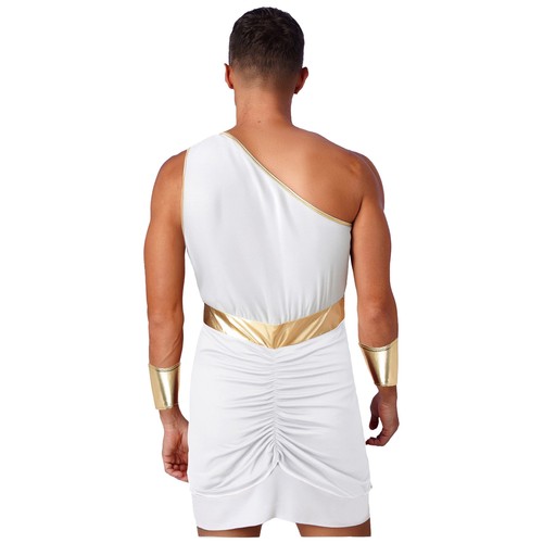 Men's Pharaoh Costume Halloween Egypt King Fancy Dress One Shoulder Robes Club - Bild 24 von 31