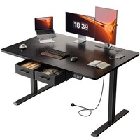 Electric Standing Desk with 2 Drawers, Sit Stand Up Desk with Outlets,Black