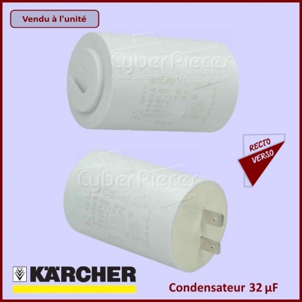 Condensateur 32F Karcher 90850950 pour réparer un moteur qui ne démarre plus