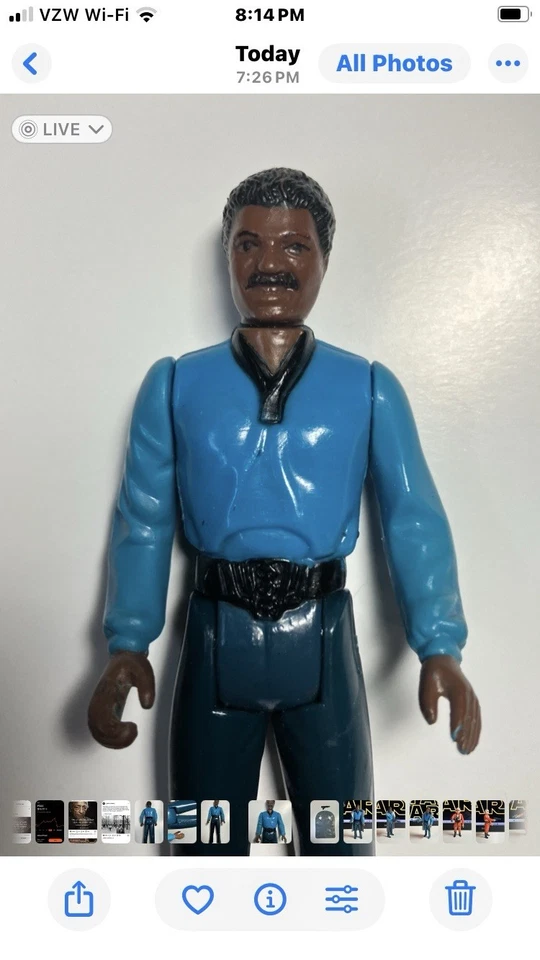 Figura de acción completa Star Wars Vintage 1980 Lando Calrissian Foto 3 de 4