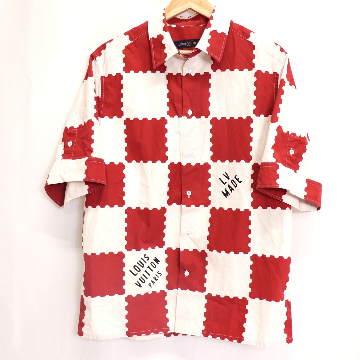 LOUIS VUITTON X NIGO DAMIER ダミエシャツ　XS Louis Vuitton x Nigo Giant Damier Short-Sleeved Shirt L From Japan