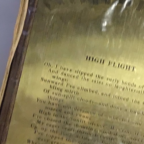 “HIGH FLIGHT” POEM BY JOHN GILLESPIE MAGEE ON PLAQUE - Picture 4 of 11